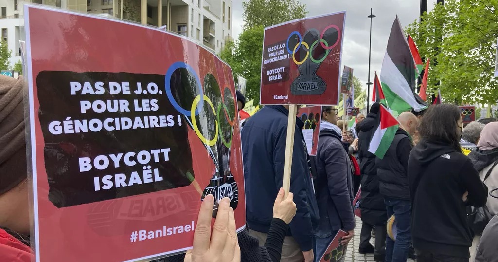 France : Des centaines de manifestants pro-palestiniens protestent contre la participation d’Israël aux JO de Paris